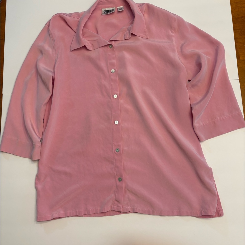 Chicos pink button up blouse